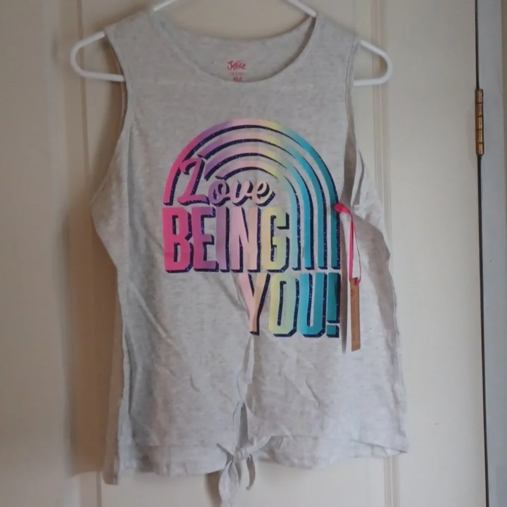 Justice Tami top girls sz‎ 16/18 rainbow summer vacation casual pinup